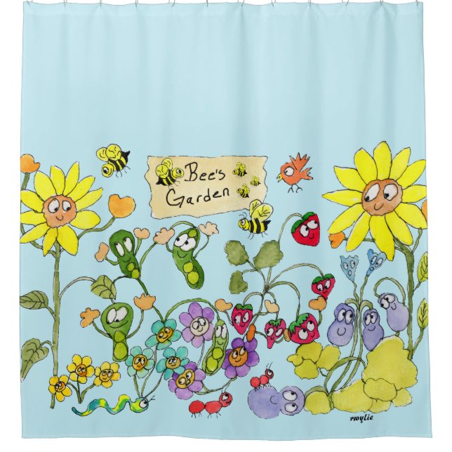 Bienen Garten Duschvorhang (Vorderseite)