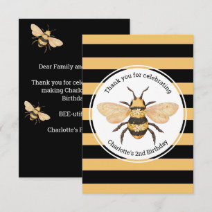 Bienen-Geburtstagsfeier Dankeskarte