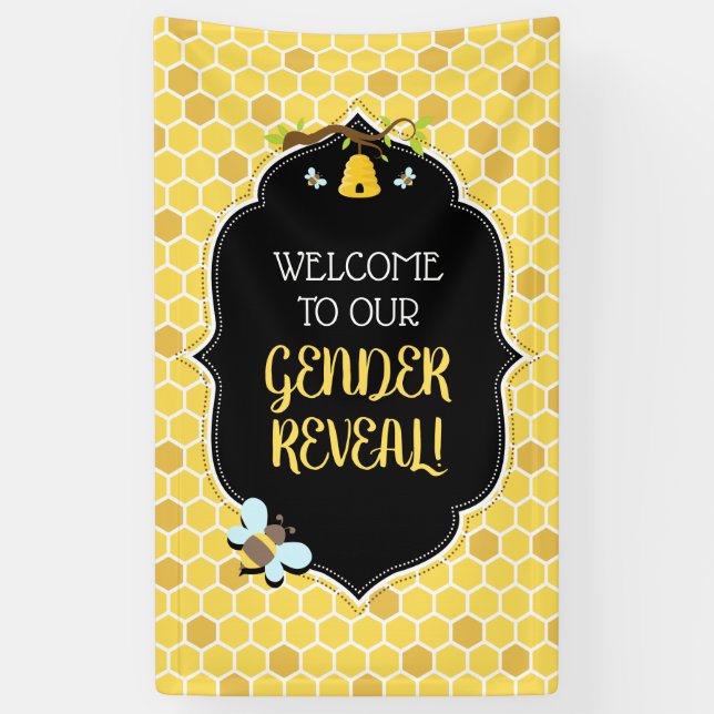 Bienen-Geschlecht decken Babyparty auf Banner (Vertikal)