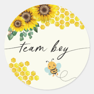 Bienen-Geschlecht- Enthüllungsfeier Team Junge Runder Aufkleber