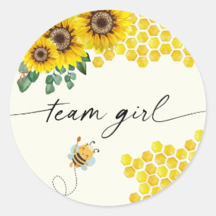 Bienen-Geschlechtsenthüllungsfeier Team Mädchen Runder Aufkleber