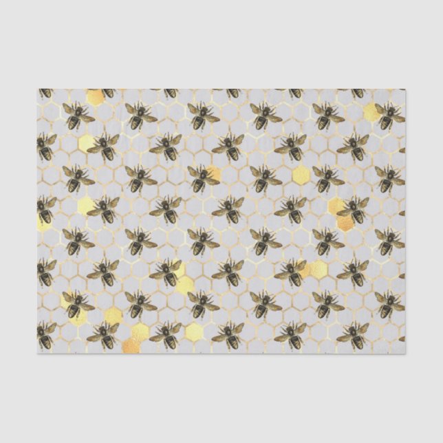 Bienen Gold Honeycomb Seidenpapier (Vorderseite)