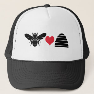 Bienen-Herz-Bienenstock Truckerkappe