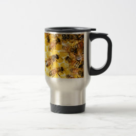 Bienen Hive Honey Comb Sweet Dessert Yellow Reisebecher