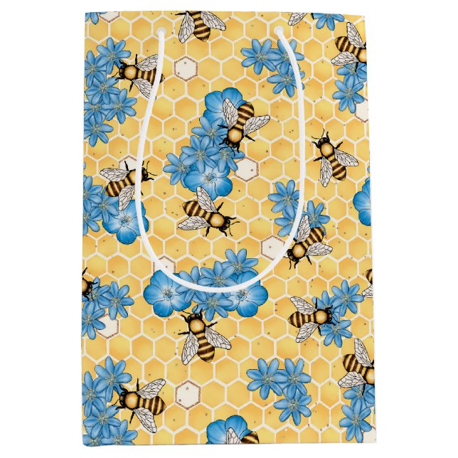 Bienen Honeycomb Geschenktasche Mittlere Geschenktüte (Vorderseite)