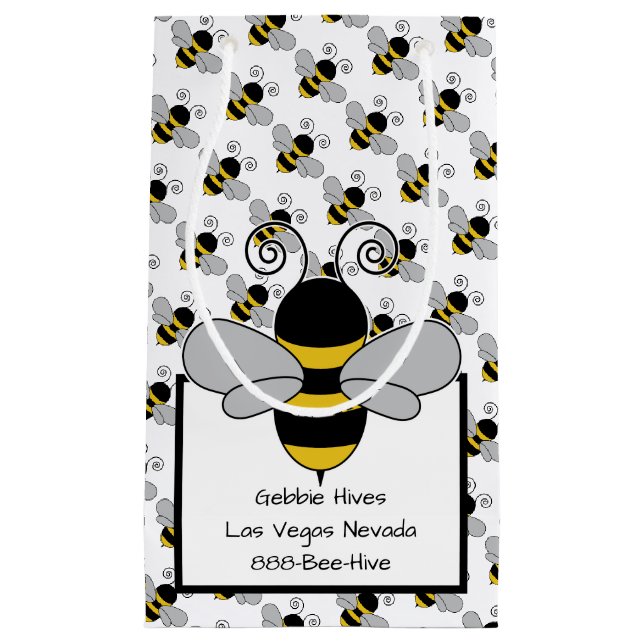 Bienen-Honig-Biene mit Textblock Kleine Geschenktüte (Vorderseite)