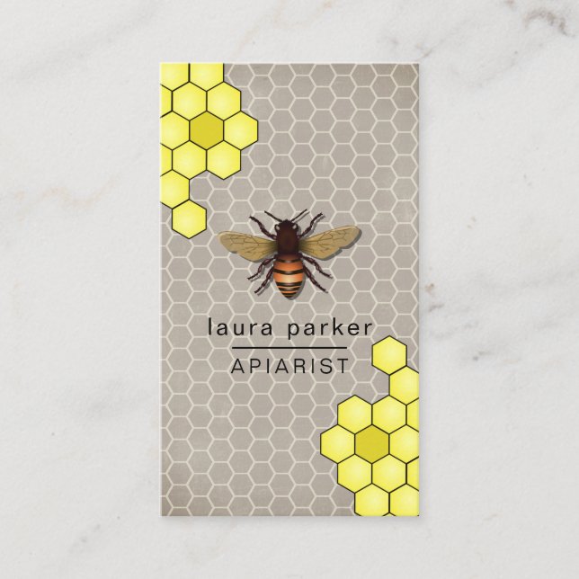 Bienen-Honig-Verkäuferapiarist-rustikales Visitenkarte (Vorderseite)
