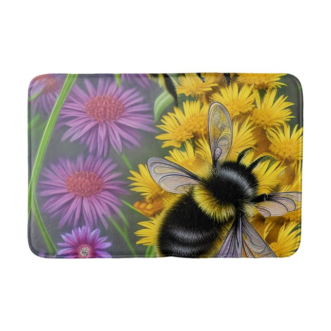 Bienen in einer Blume Badematte (Vorderseite)
