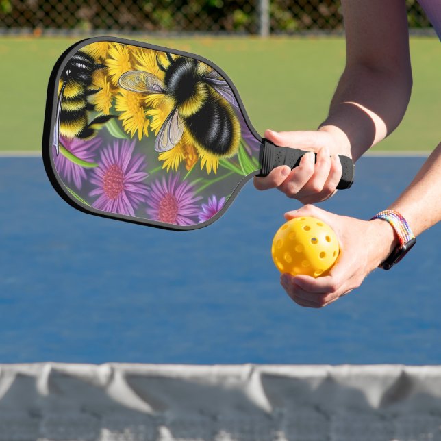 Bienen in einer Blume Pickleball Schläger (InSitu)