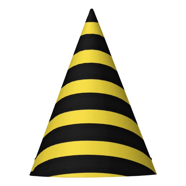 Bienen-inspirierte schwarze und gelbe Streifen Partyhütchen (Vorderseite)