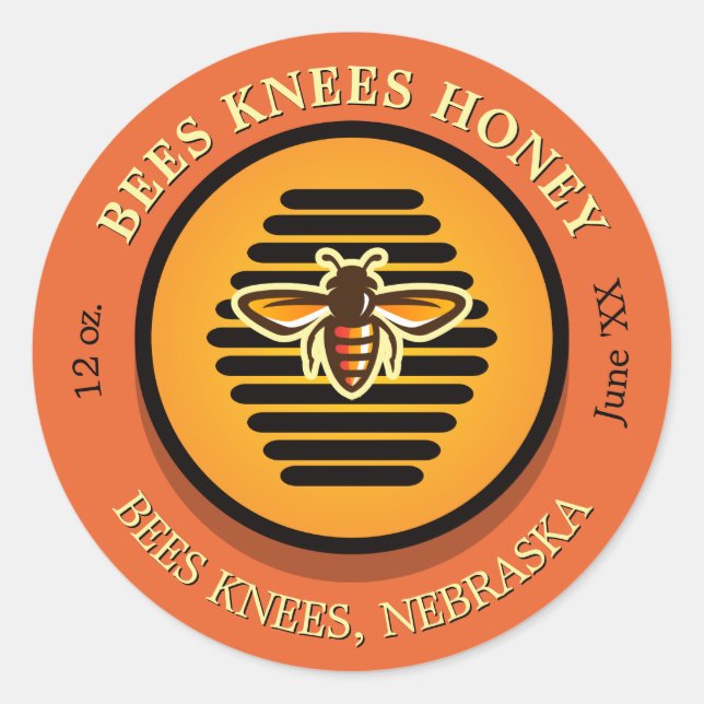 Bienen Knees Dark Orange Runder Aufkleber (Vorderseite)