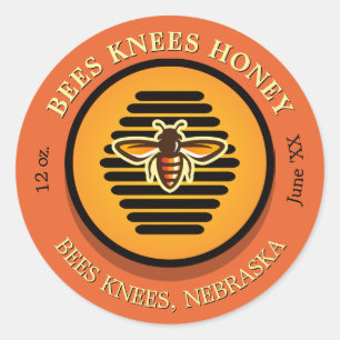 Bienen Knees Dark Orange Runder Aufkleber