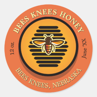Bienen Knees Dark Orange Runder Aufkleber
