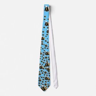 Bienen-Krawatte im Blau Krawatte