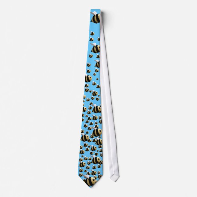 Bienen-Krawatte im Blau Krawatte (Vorderseite)