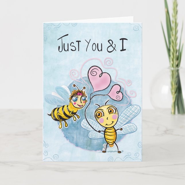 Bienen-Liebe Feiertagskarte (Vorderseite)