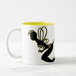 Bienen-Mädchen-Silhouette-Tasse Zweifarbige Tasse