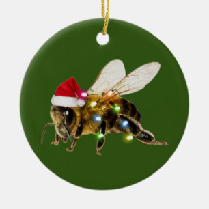 Bienen mit Hutlicht Weihnachten Keramik Ornament