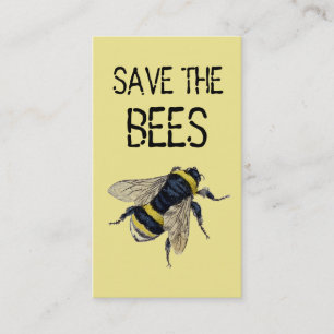 Bienen mit Tipps zur Hilfe auf der Rückseite geret Visitenkarte