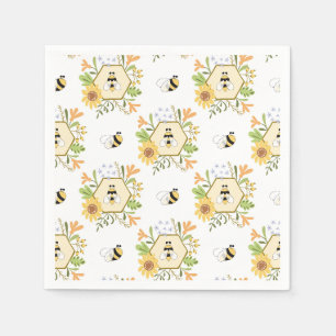Bienen-Papier-Servietten, Honeybee-Baby-Party Serviette