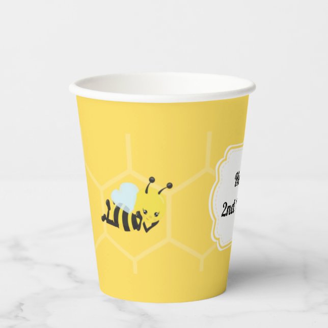 Bienen-Party Personalisiert Pappbecher (Vorderseite)
