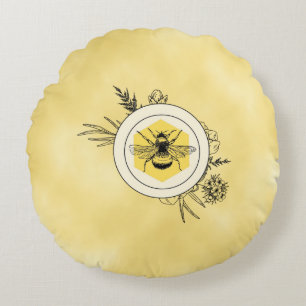 Bienen-Rundkissen Rundes Kissen