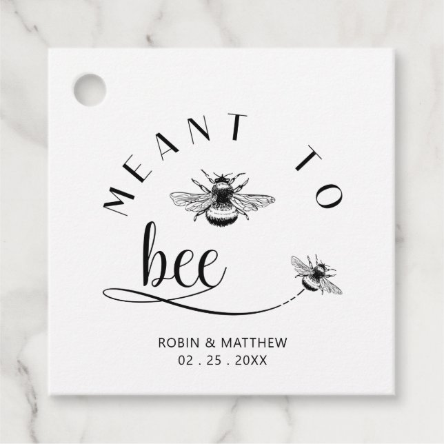 Bienen, Schwarz und Weiß Elegante Moderne Biene Geschenkanhänger (Vorderseite)