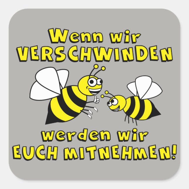 Bienen Tierschutz Imker Honig Quadratischer Aufkleber (Vorderseite)