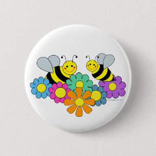 Bienen u. Blumen Button