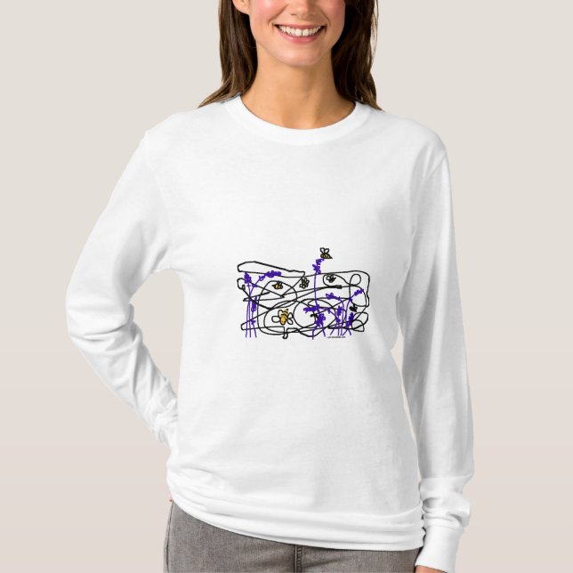 Bienen u. Lavendel T-Shirt (Vorderseite)