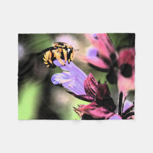 Bienen und Blume Fleecedecke