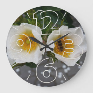 Bienen und Blume im Frühjahr Große Wanduhr
