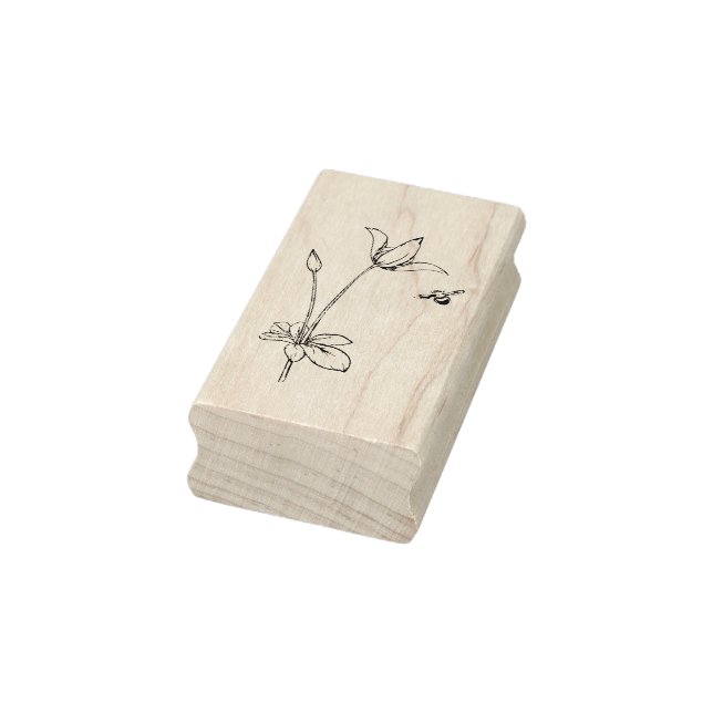 Bienen und Blume Kunst Briefmarke Gummistempel (Stempel)