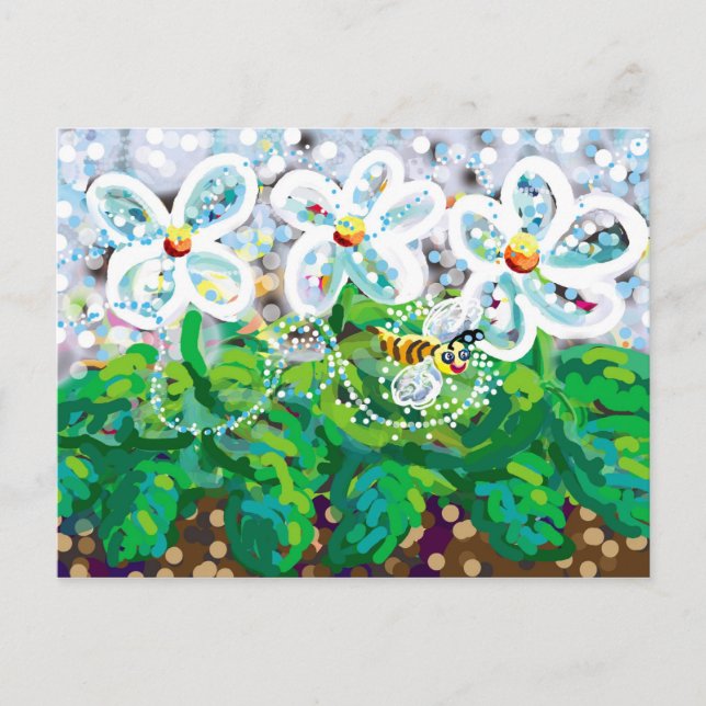Bienen und Blume Postkarte (Vorderseite)