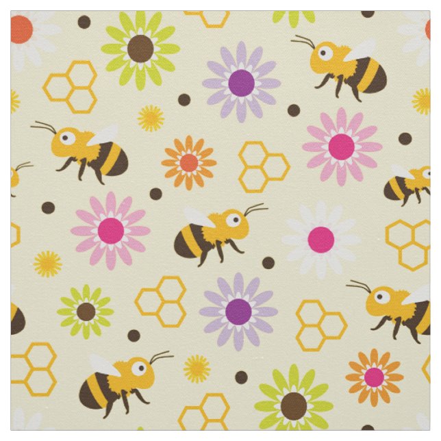 Bienen und Blume Stoff (Muster)