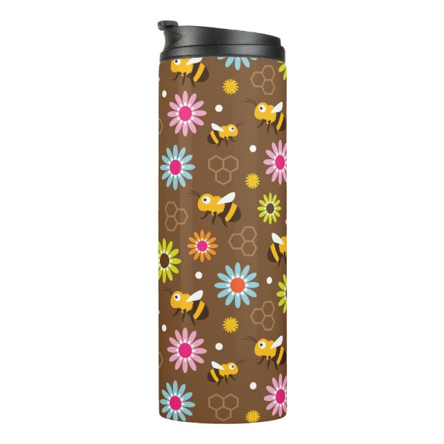 Bienen und Blume Thermosbecher (Nach rechts gedreht)