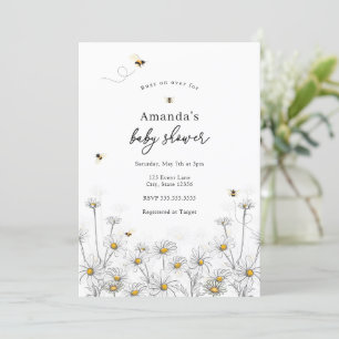 Bienen- und Daisies-Babydusche Einladung