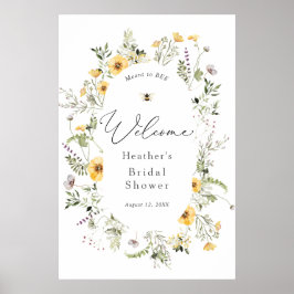 Bienen und delikate Wildblume Brautparty Willkomme Poster
