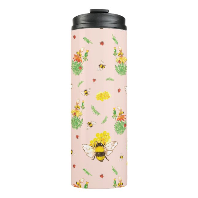 Bienen und Glückskäfer Thermosbecher (Vorderseite)