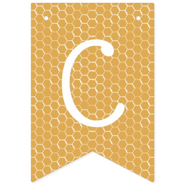 Bienen und Honeycomb Glückwünsche Wimpelkette (Erste Fahne)