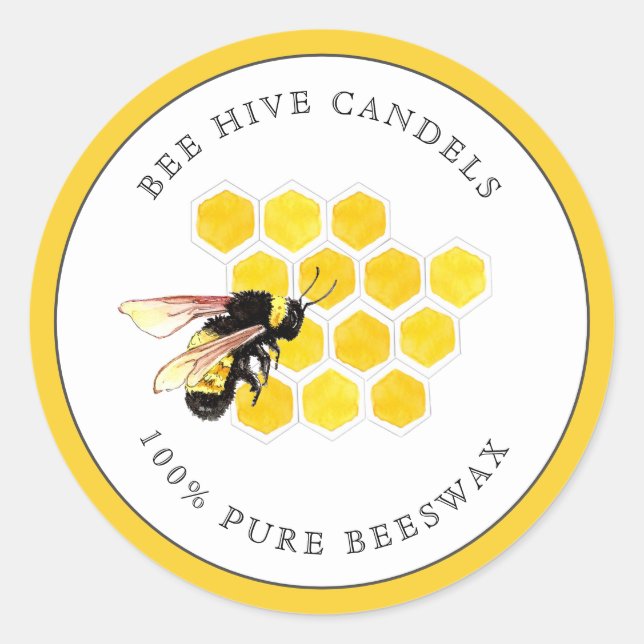 Bienen und Honeycomb Runder Aufkleber (Vorderseite)