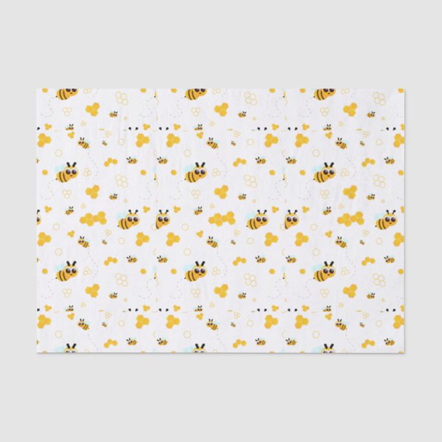 Bienen und Honig zweimal als Sweet Baby Shower Seidenpapier (Vorderseite)