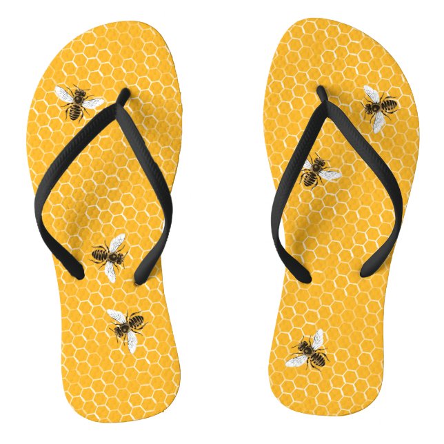Bienen und Honigwabe Flip Flops (Fußbett)