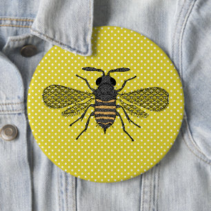 Bienen und Honigwaben - die Bienen Gerettet Button
