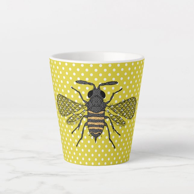 Bienen und Honigwaben - die Bienen Gerettet Milchtasse (Vorderseite)