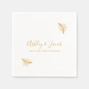 Bienen- und Honigwabenmuster Serviette