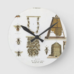 Bienen und Imkerei, "vom jungen Landsman", p Runde Wanduhr
