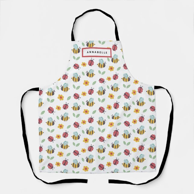Bienen und Ladybugs personalisieren Schürze (Vorderseite)