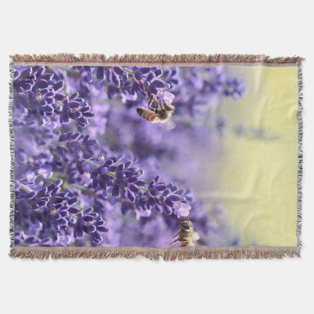 Bienen und Lavendelwirbel Decke (Vorderseite)
