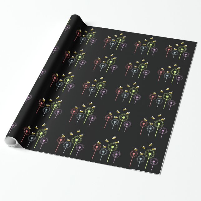 Bienen und Löwenzahn Geschenkpapier (Ungerollt)